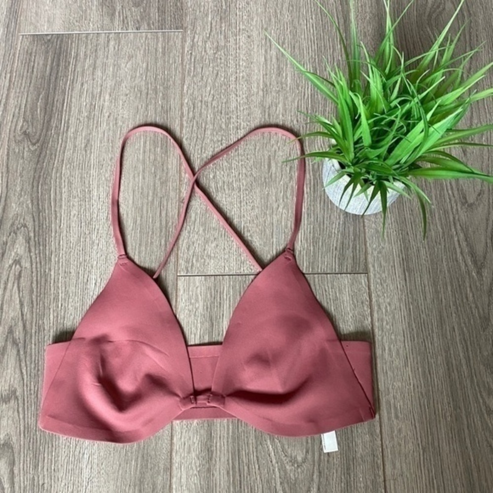 Free People Haiden Halter Scuba Bralette In Mauve Bark Size Small